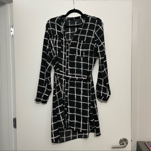 Primark Atmosphere Black White Grid Shirt Dress - Picture 1 of 5
